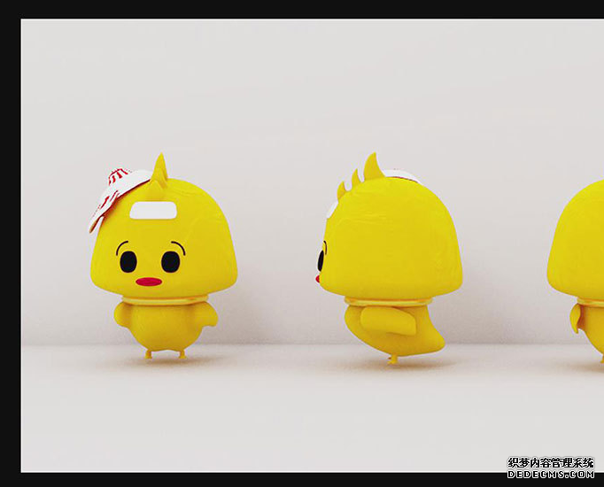 c4d-呆萌小鸡建模 卡通人物设定