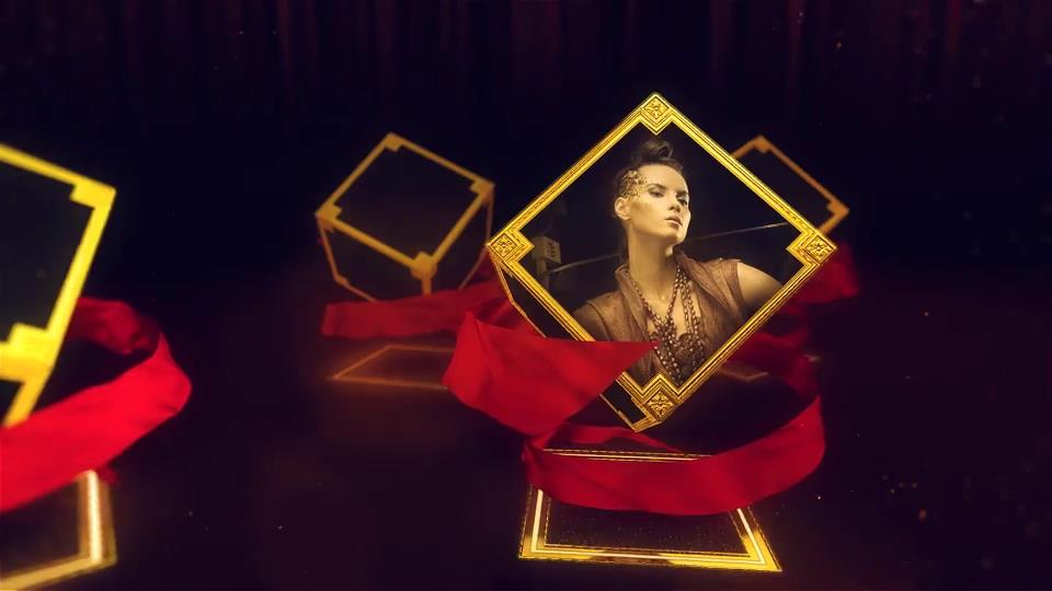 AE模板 大气恢宏颁奖视频模板黄金镶嵌立方体演绎特效模板 AE素材