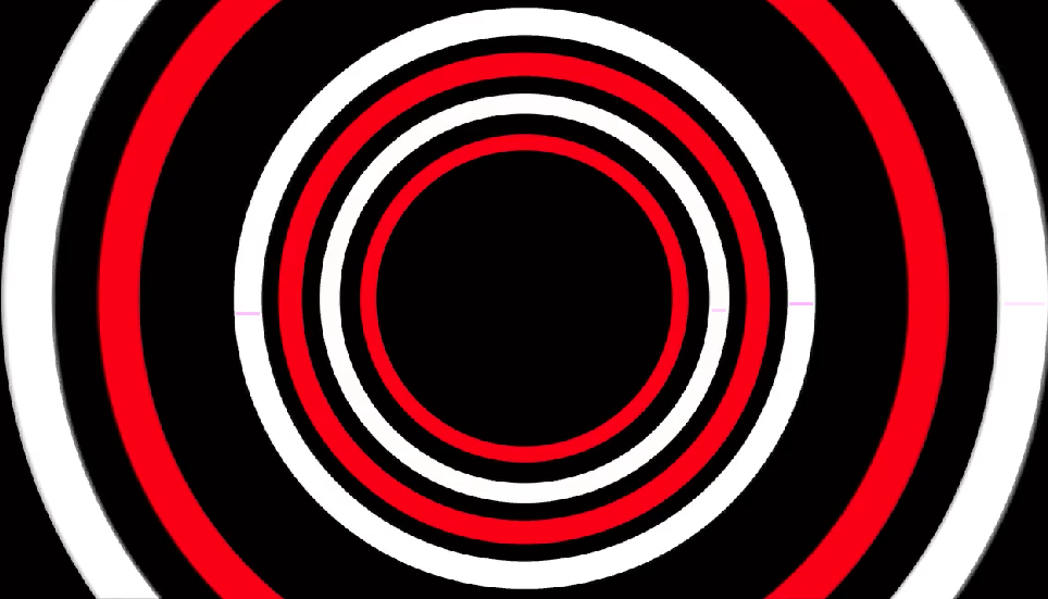 黑色背景红白圆环内嵌交错旋转动感舞台背景视频素材下载