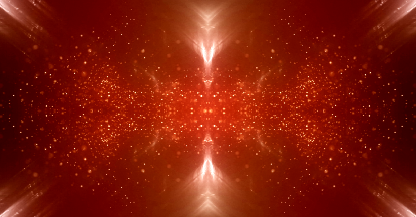 红色粒子效果几何对称演绎万花筒视觉效果唯美舞台特效视频素材