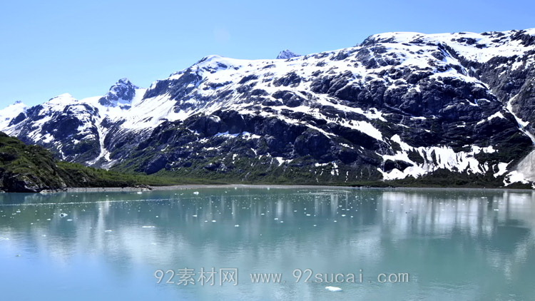 阿拉斯加景區冰川側面 4k超高清湖面自然風景風光高清實拍素材